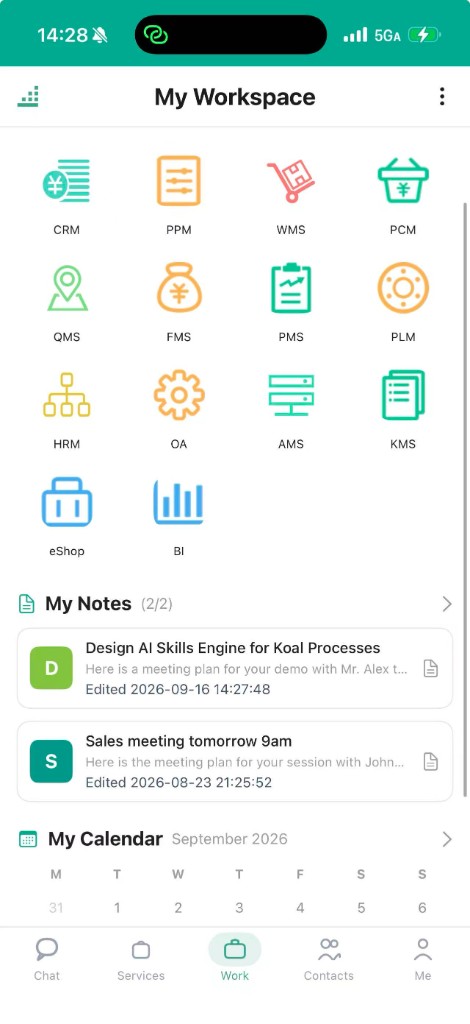 易速博移动端我的工作台 — CRM、WMS、FMS 等应用